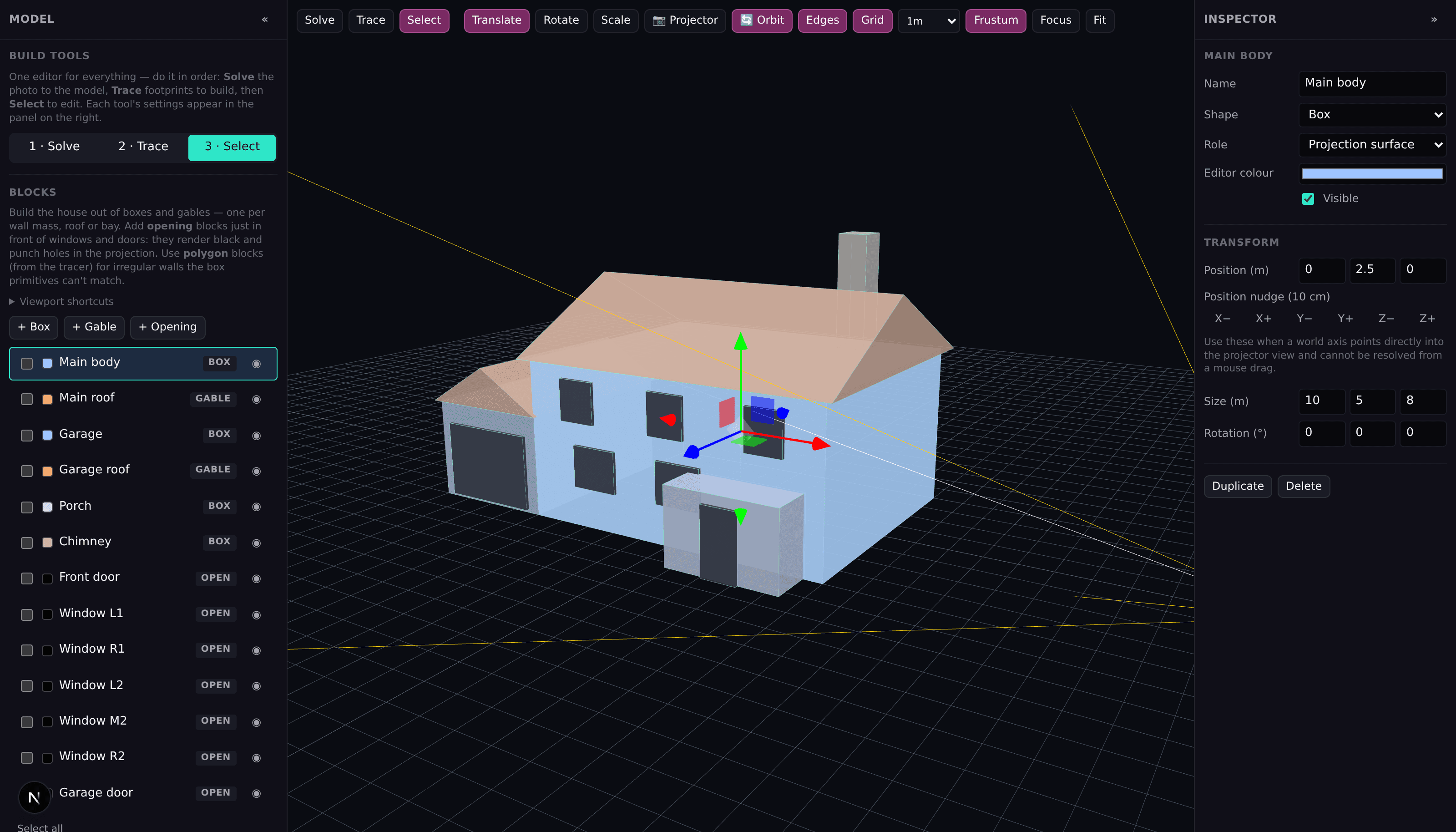 screenshot · model editor
